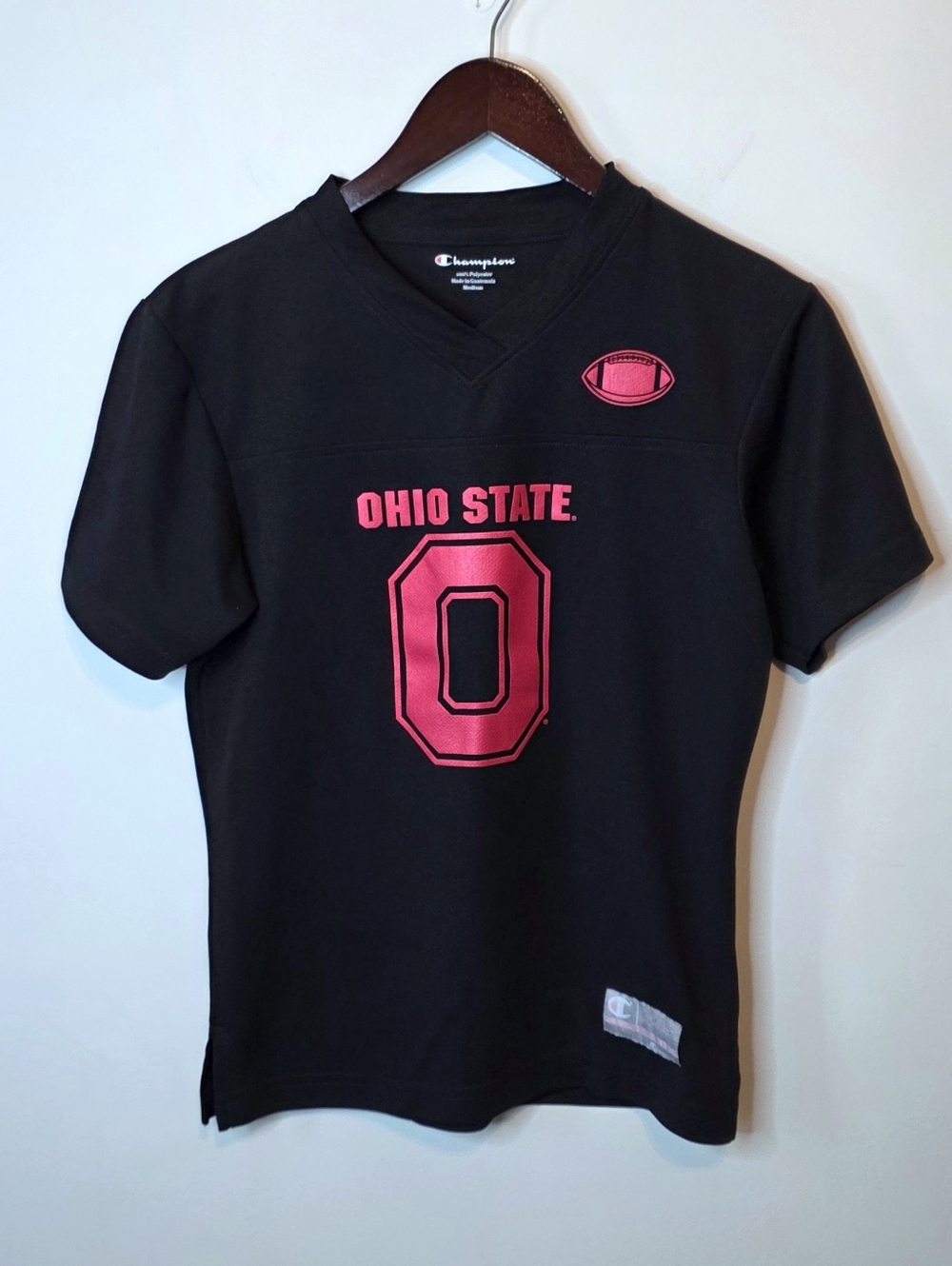 Champion Women's Ohio State Block O Black Jersey Tee Size Medium